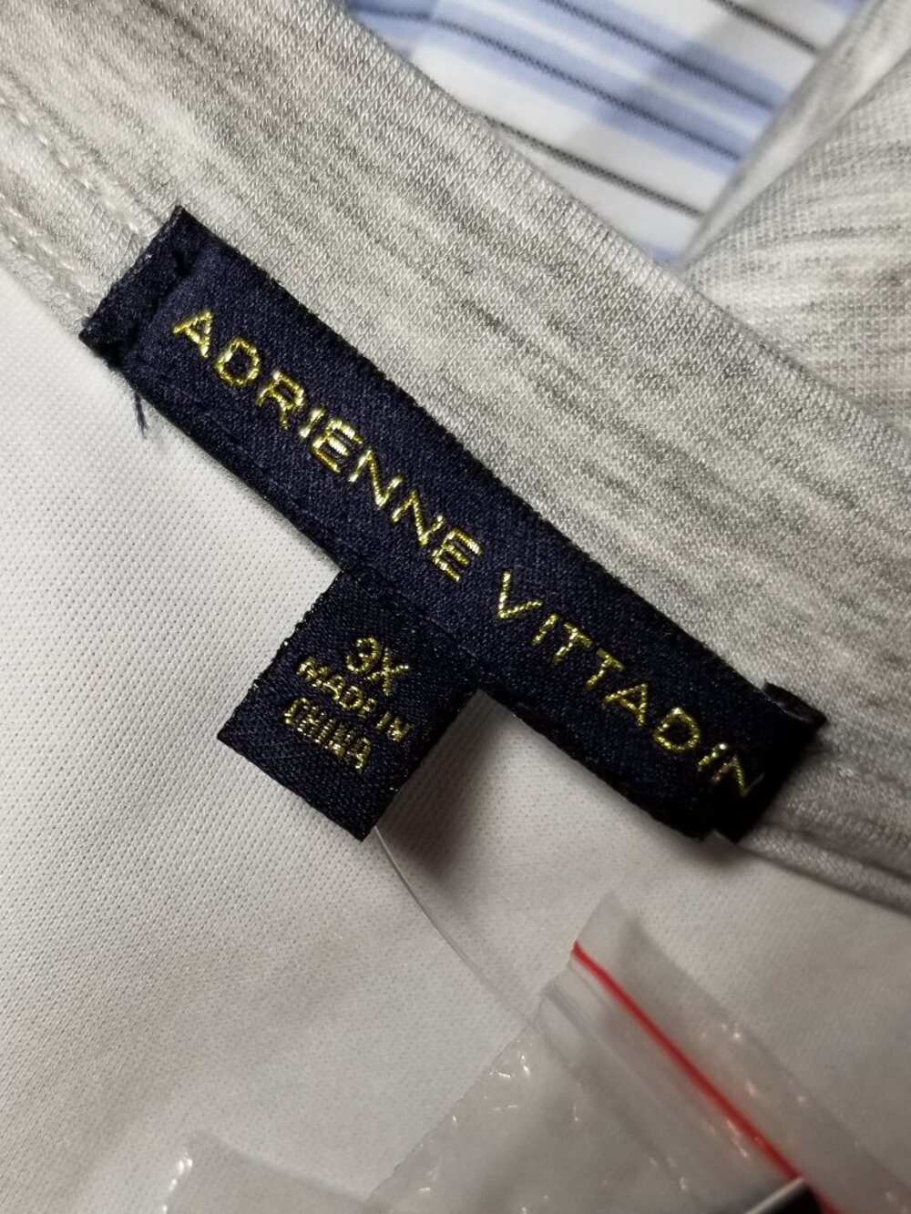 Adrienne Vittadini Womens 3X Knit Layered Striped Long Sleeve Shirt/Hem Preppy - Picture 6 of 7